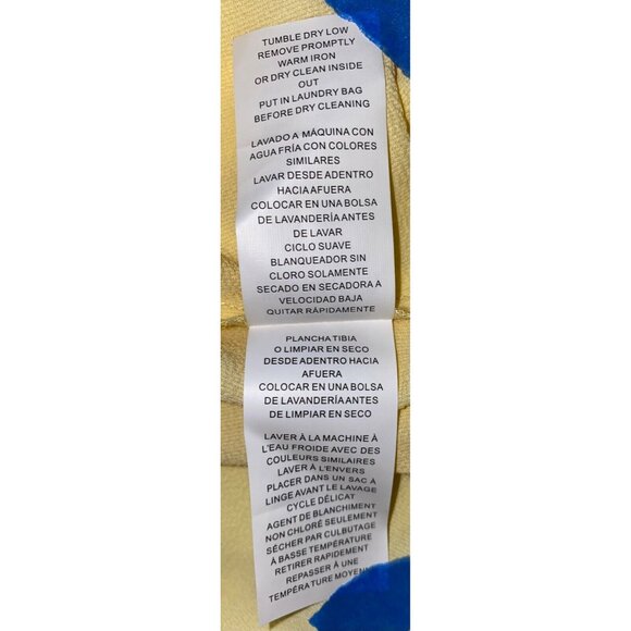 Michael Kors Womens Pale Sunflower Yellow Button Front Smocked Hem Blouse XL - Picture 8 of 8